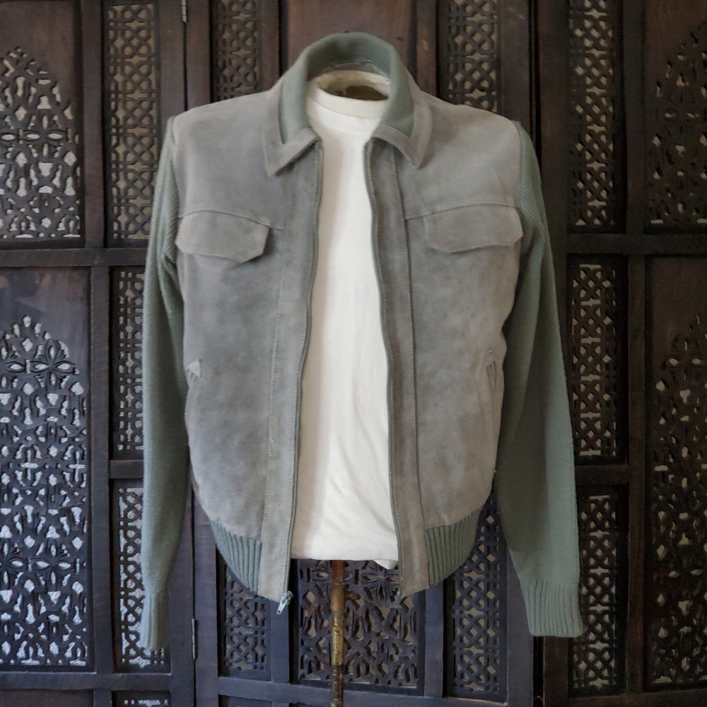 Vintage Leather sweater jacket - Picture 3 of 16